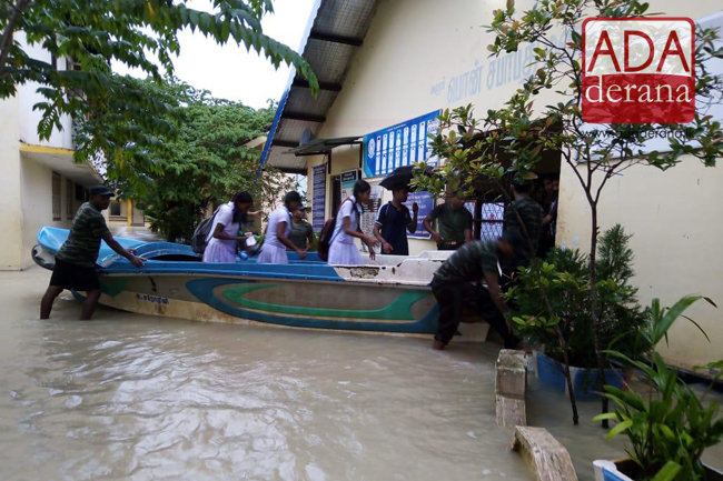 Exam centres in Kilinochchi inundated; Army to the aid of students