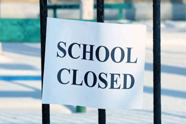 All schools closed tomorrow